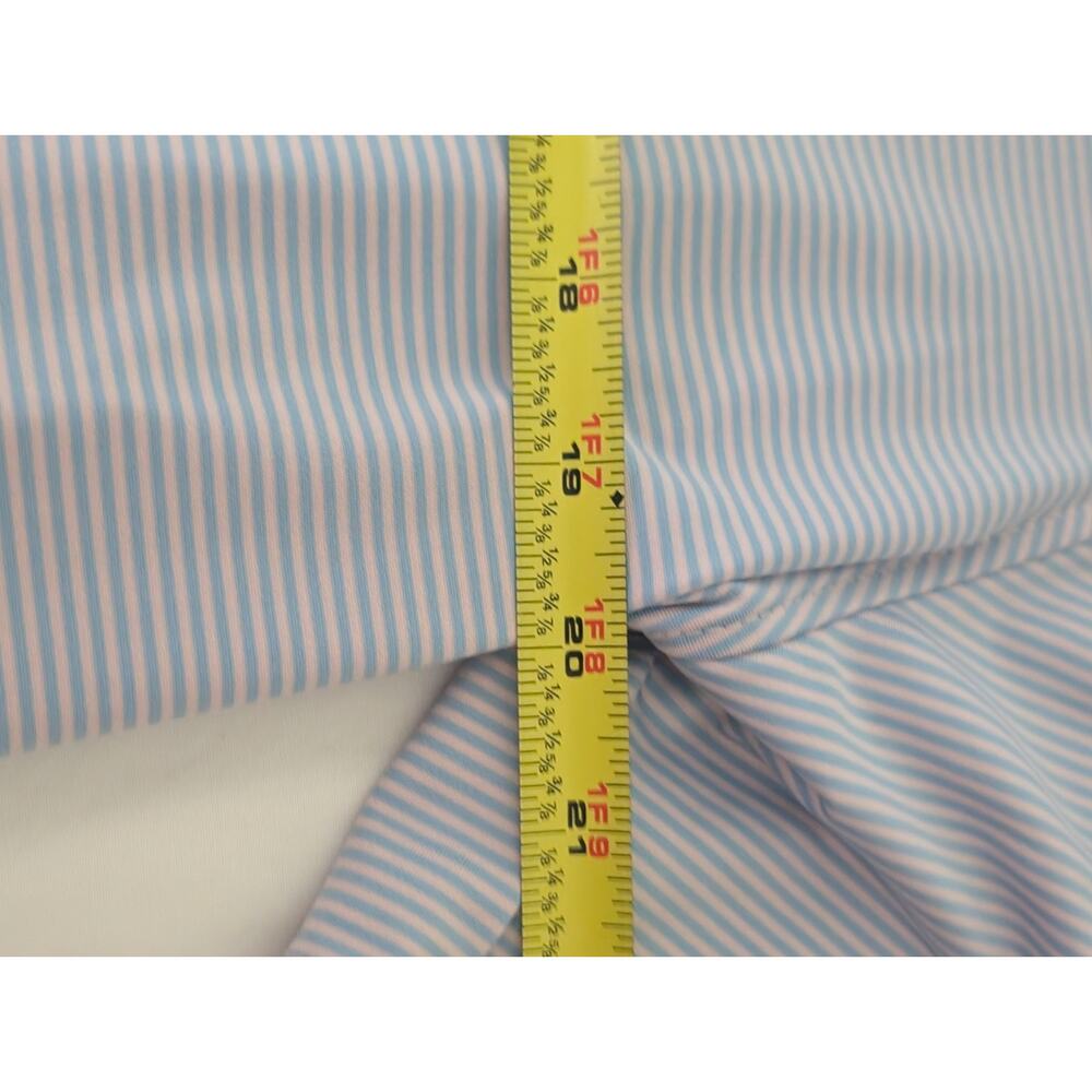 Stitch Golf Blue Pink Striped Polo Shirt Logo Button Short Sleeve Men's MED - Picture 7 of 8